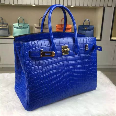 blue crocodile Hermes birkin handbag